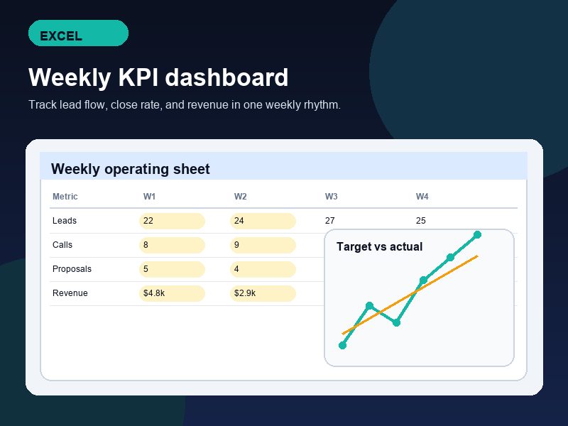 Google Sheets KPI dashboard with charts